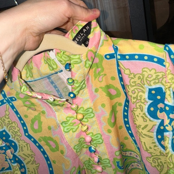 Beulah long sleeve maxi dress button down estelle midi zimmer mann paisley neon - Picture 7 of 10